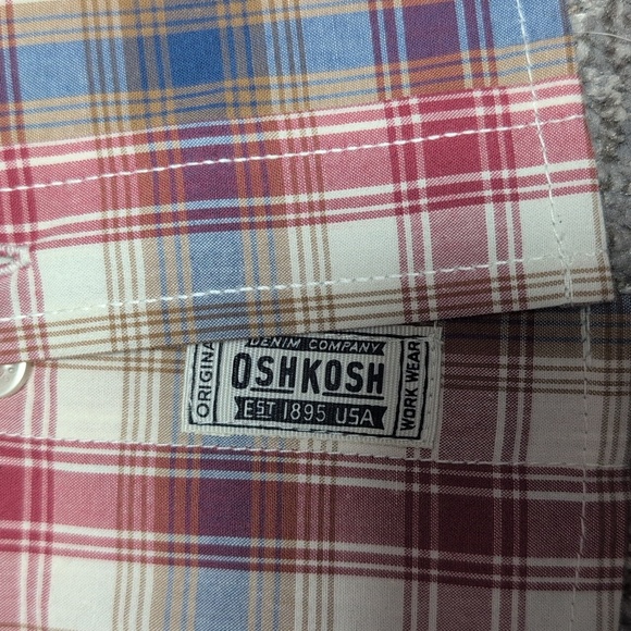 OshKosh B'gosh Boys Plaid Shirt - Red, Blue, White NWT Size 8 - Picture 2 of 7
